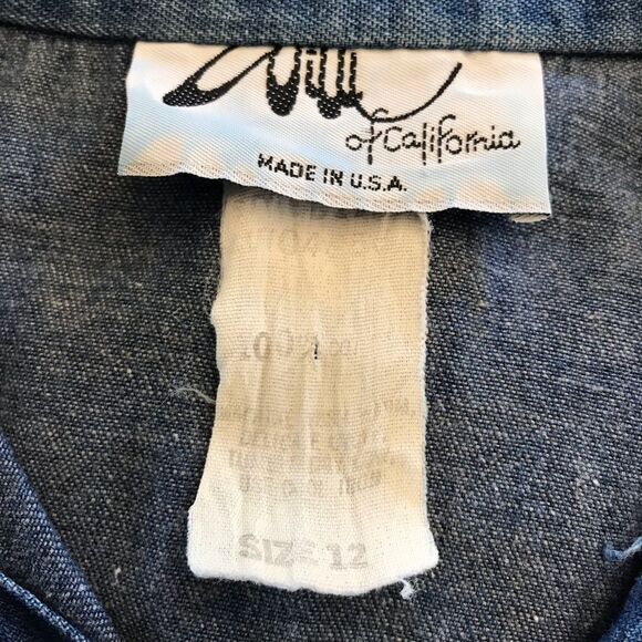 Vtg Willie of California Womens Denim Button Front A-line Dress Cotton Size 12 - Picture 13 of 16